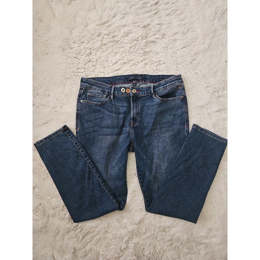 Tommy Hilfiger Raleigh Skinny Jeans Size 12 Whimsigoth Y2K Dark‎ Academia Sleek